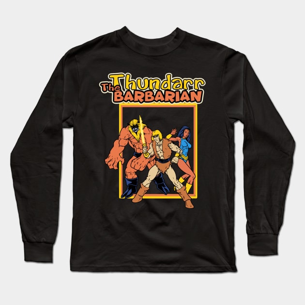 Retro Barbarian Long Sleeve T-Shirt by littlepdraws